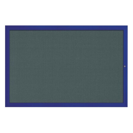 United Visual Products Hinge-less Radius Corkboard, 24"x36", Black Alum Frame/Medium Grey UVEB2436R-BLACK-MEDGRY